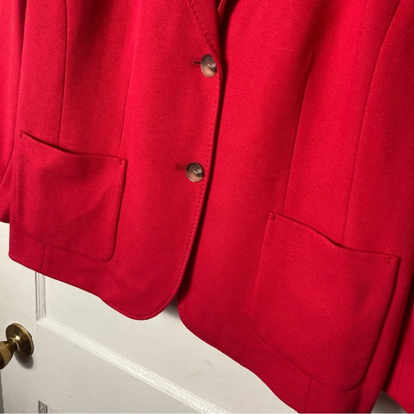 Talbots aberdeen red textured fabric blazer women's plus 20 petite NWT - Picture 4 of 8